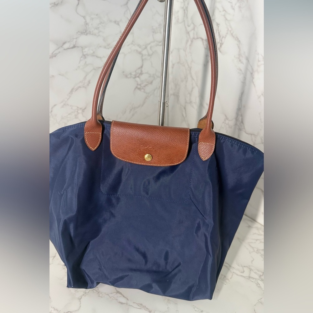 Longchamp Navy and Brown Women's Tote Bag